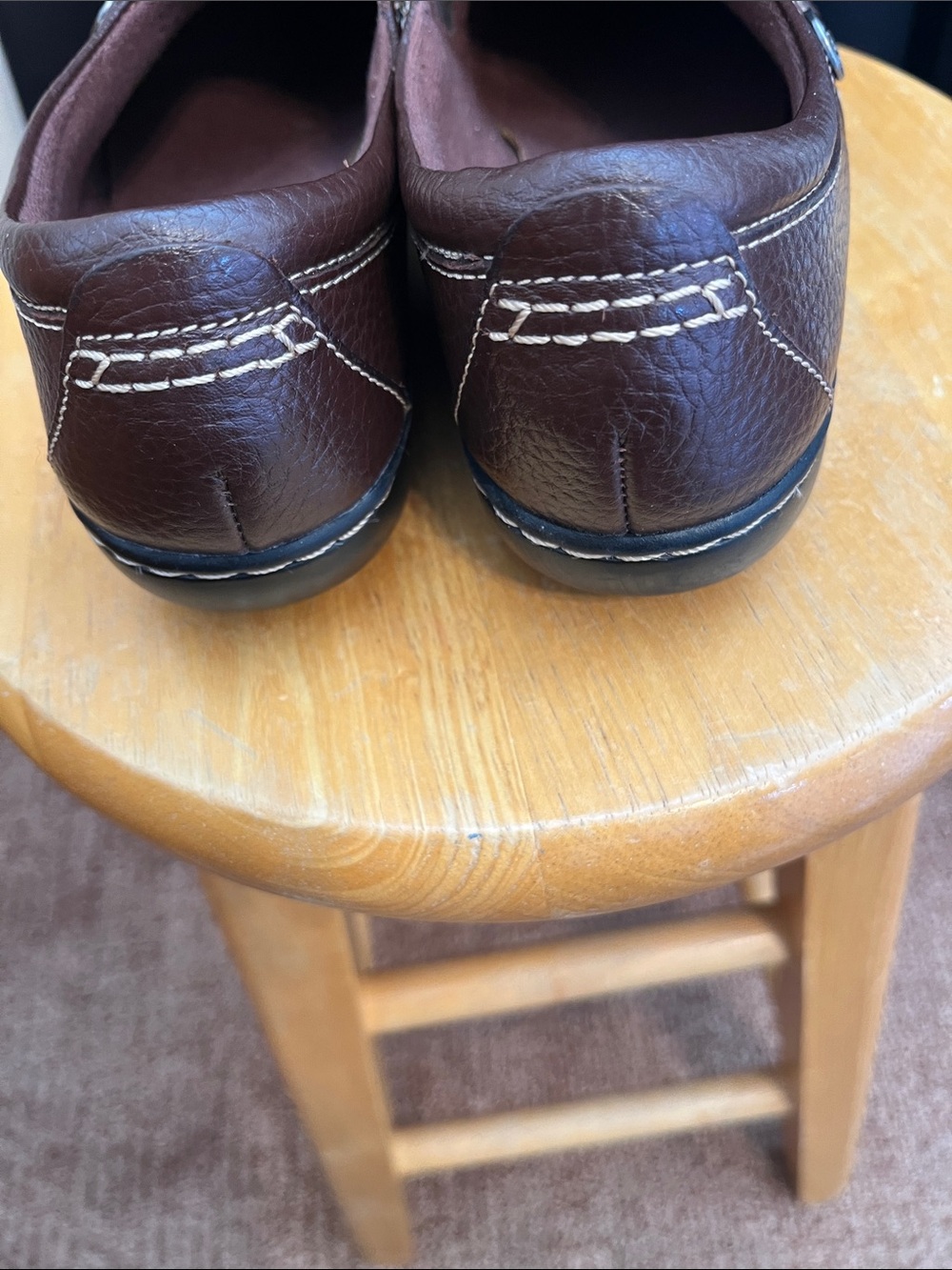 Clarks Brown Leather Slip-On Loafers for Women - Picture 3 of 6